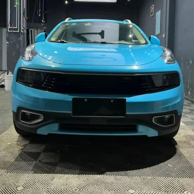 Ravoony Basic Sparkle Sky Blue Vinyl Car Wrap 02