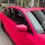 Ravoony Plus Ultimate Flat Fluorescent Pink Car Vinyl Wrap BMW 3 Series Wrap