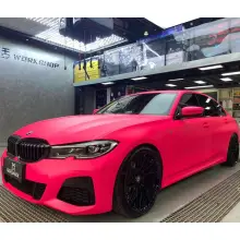 Ultimate Flat Fluorescent Pink Car Vinyl Wrap BMW 3 Series Wrap