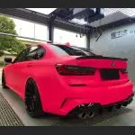Ravoony Plus Ultimate Flat Fluorescent Pink Car Vinyl Wrap BMW 3 Series Wrap