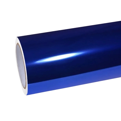 Ravoony Plus Glossy Chrome Blue Car Vinyl Wrap 01