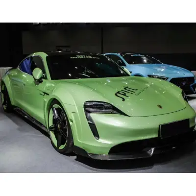 Ravoony Plus Glossy Gucci Flora Green Car Vinyl Wrap 02