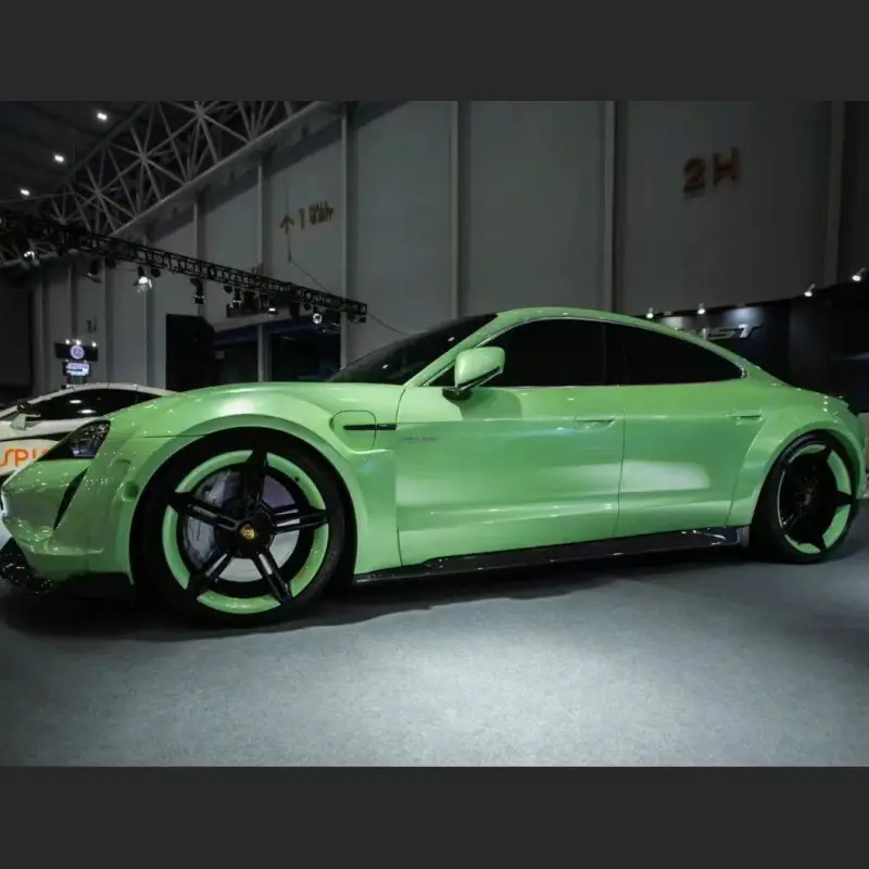 Ravoony Plus Glossy Gucci Flora Green Car Vinyl Wrap
