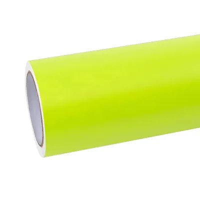 Ravoony Plus Ultimate Flat Fluorescence Yellow Car Vinyl Wrap 01