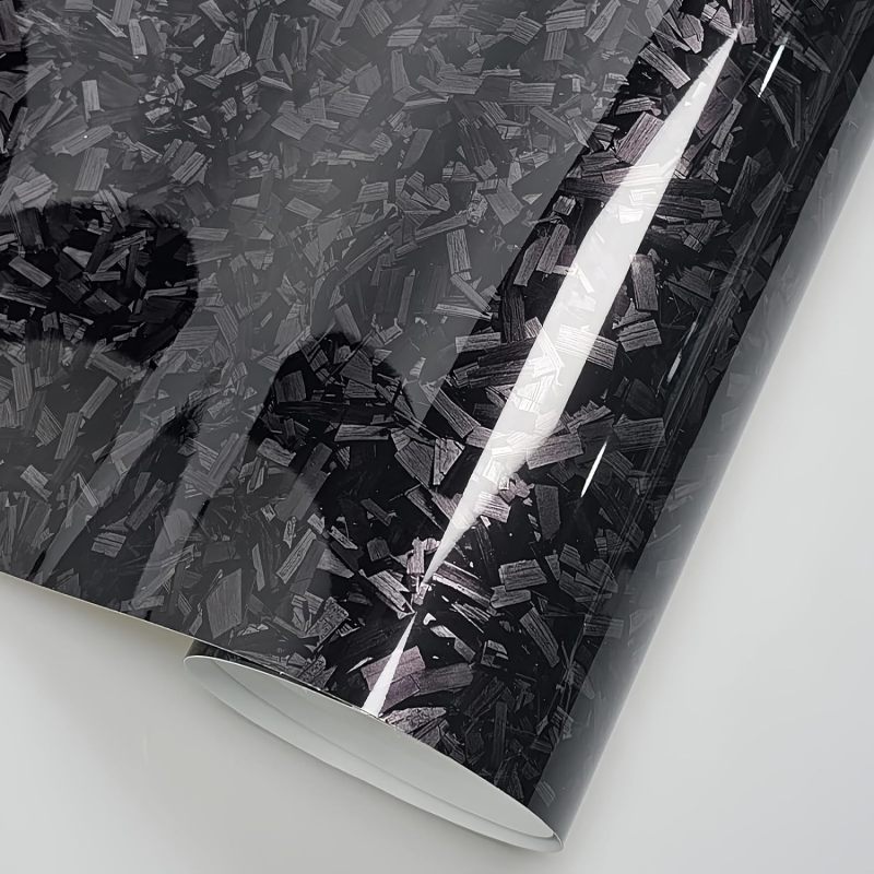 Gloss Carbon Fiber Forging Black Vinyl Wrap