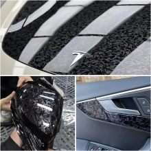 Gloss Carbon Fiber Forging Black Vinyl Wrap