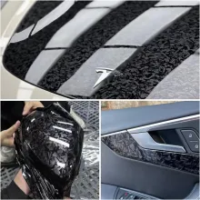 Gloss Carbon Fiber Forging Black Vinyl Wrap
