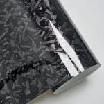 Ravoony Plus PET Gloss Carbon Fiber Forging Black Vinyl Wrap