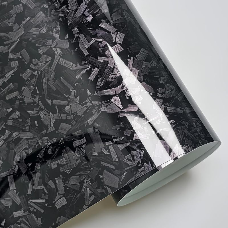 Gloss Carbon Fiber Forging Black Vinyl Wrap