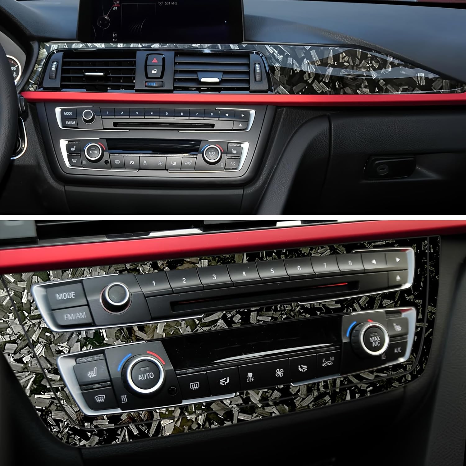 Ravoony Plus PET Gloss Carbon Fiber Forging Black Vinyl Wrap