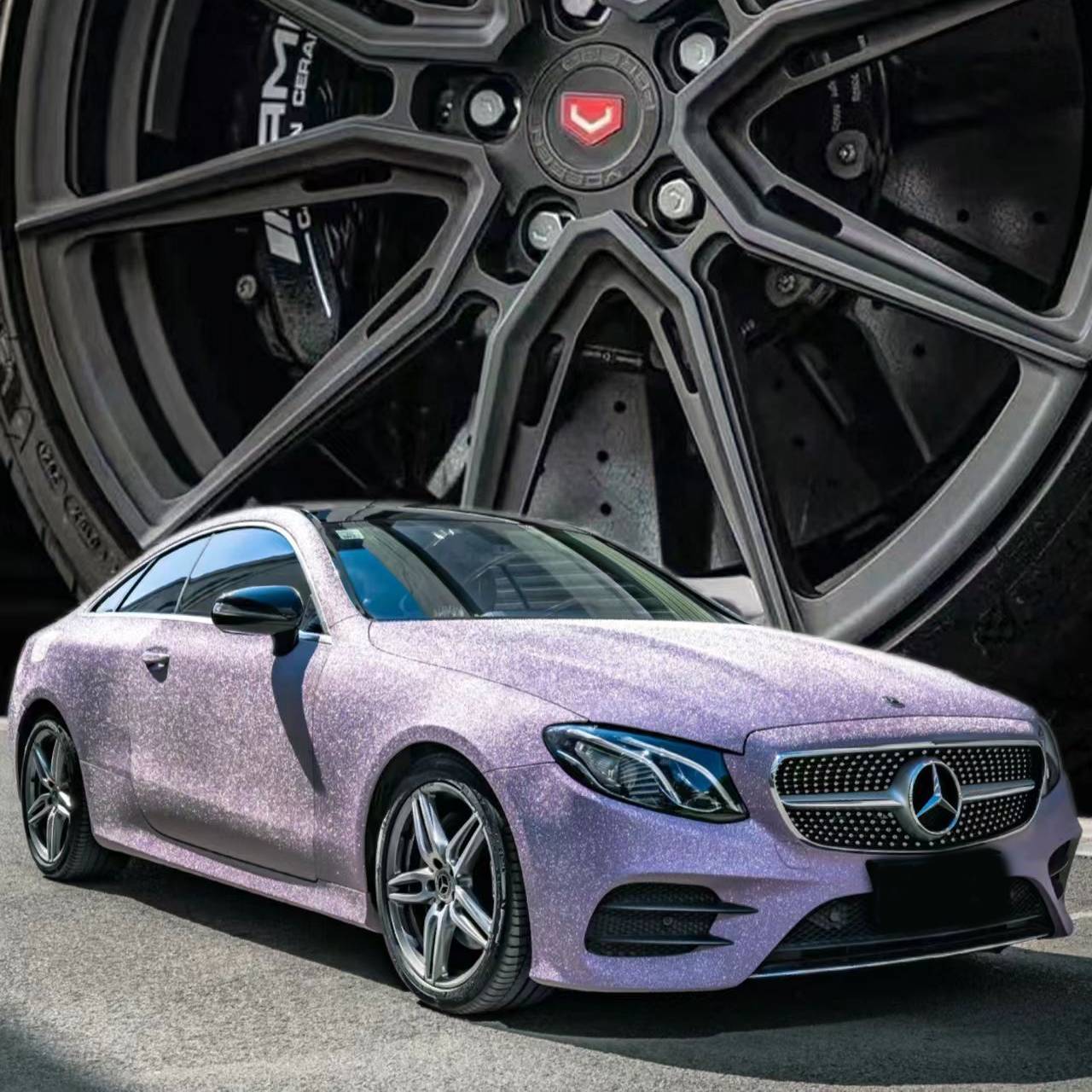 Ravoony Plus Super Glitter Purple Car Vinyl Wrap