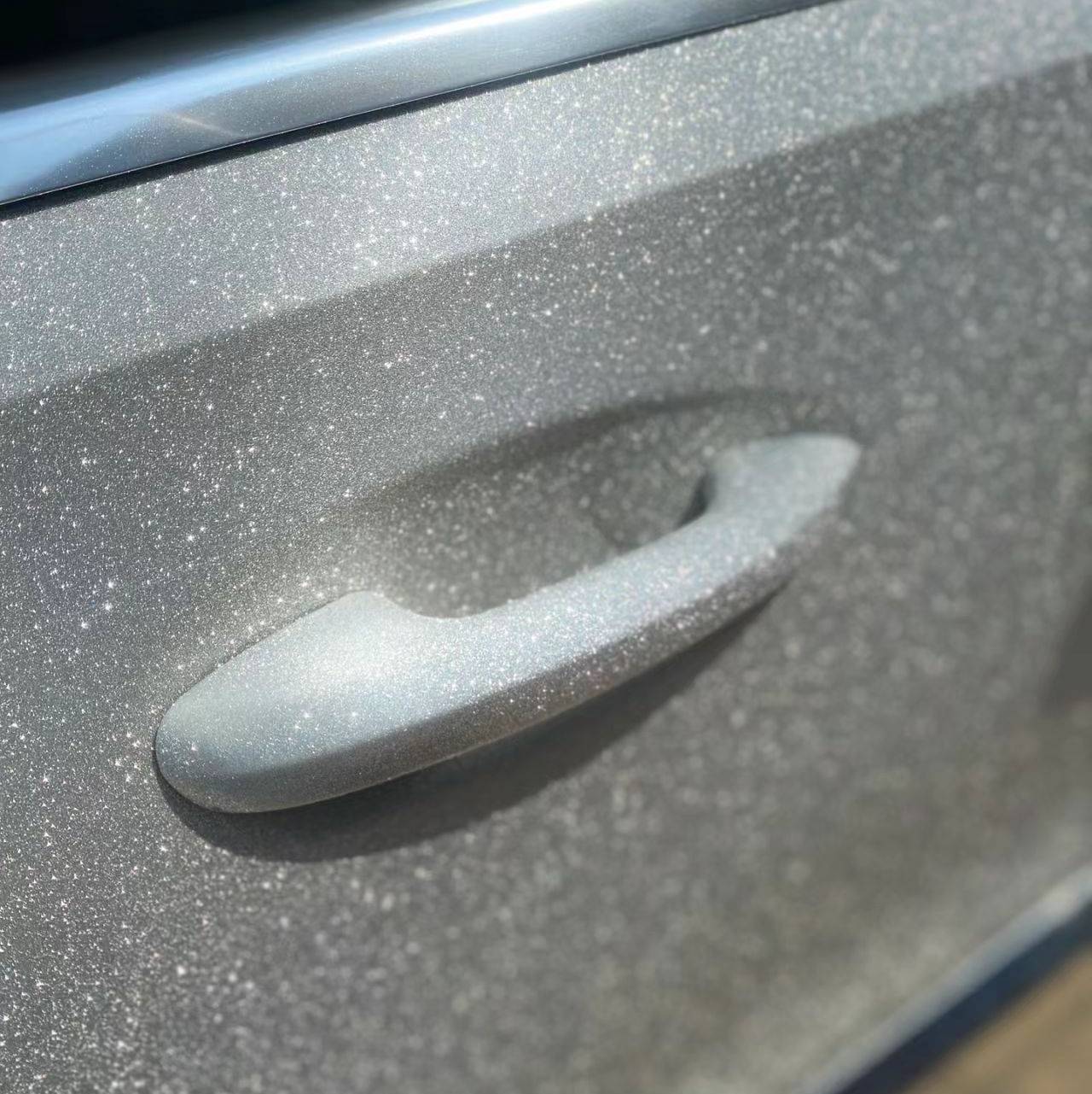 Ravoony Plus Super Glitter Silver Car Vinyl Wrap