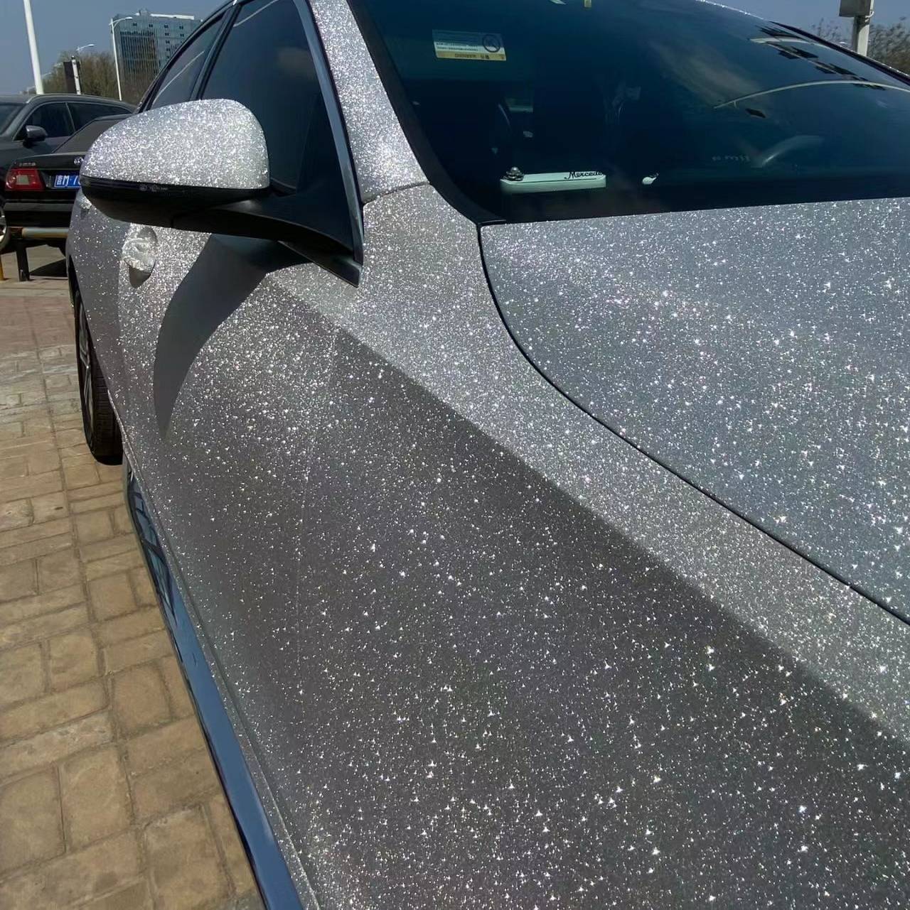 Ravoony Plus Super Glitter Silver Car Vinyl Wrap