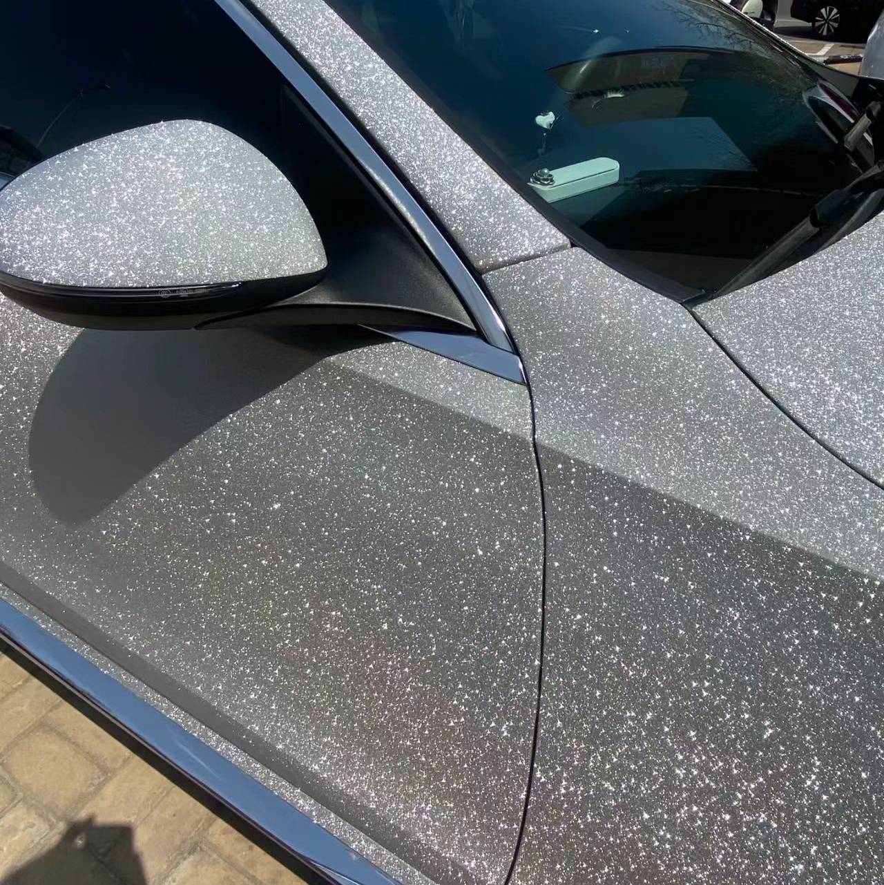 Ravoony Plus Super Glitter Silver Car Vinyl Wrap