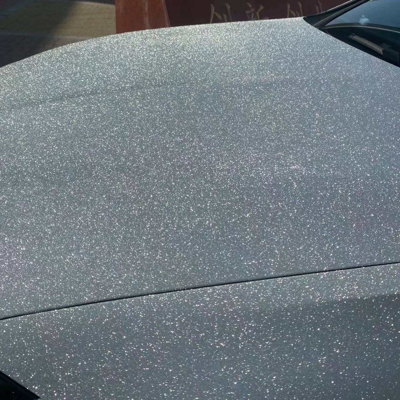 Ravoony Plus Super Glitter Silver Car Vinyl Wrap