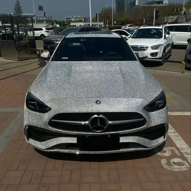Ravoony Plus Super Glitter Silver Car Vinyl Wrap
