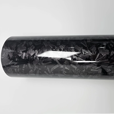 Ravoony Basic PET Gloss Carbon Fiber Forging Black Vinyl Wrap 01