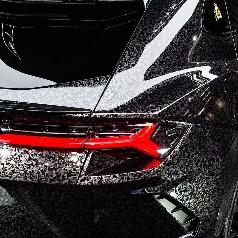 Ravoony Basic PET Gloss Carbon Fiber Forging Black Vinyl Wrap