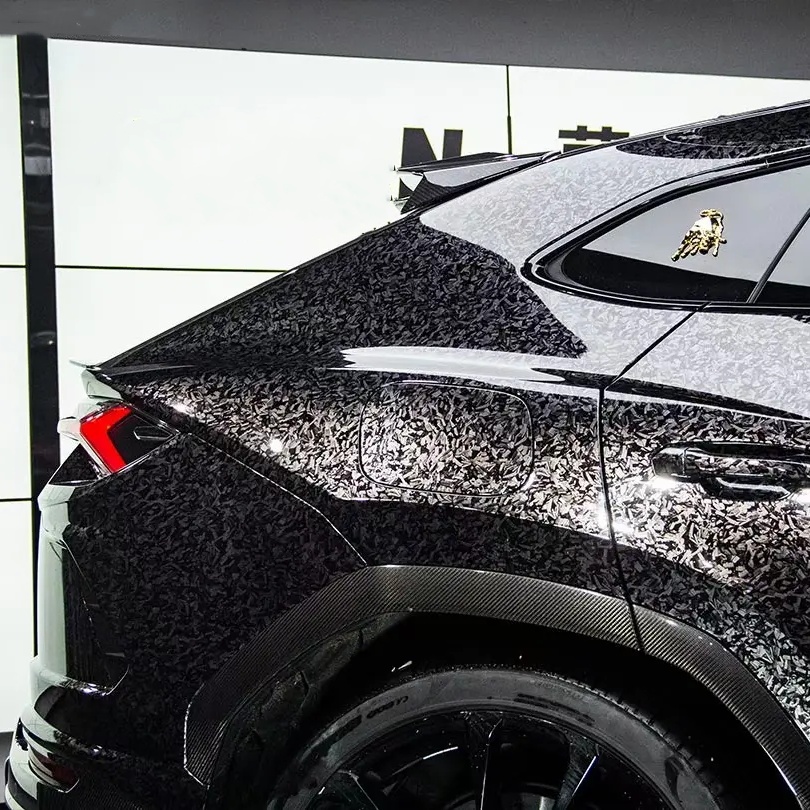 Ravoony Basic PET Gloss Carbon Fiber Forging Black Vinyl Wrap