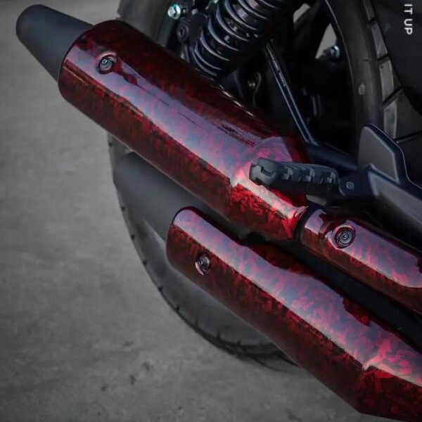 Ravoony Basic Glossy Carbon Fiber Forging Red Vinyl Car Wrap