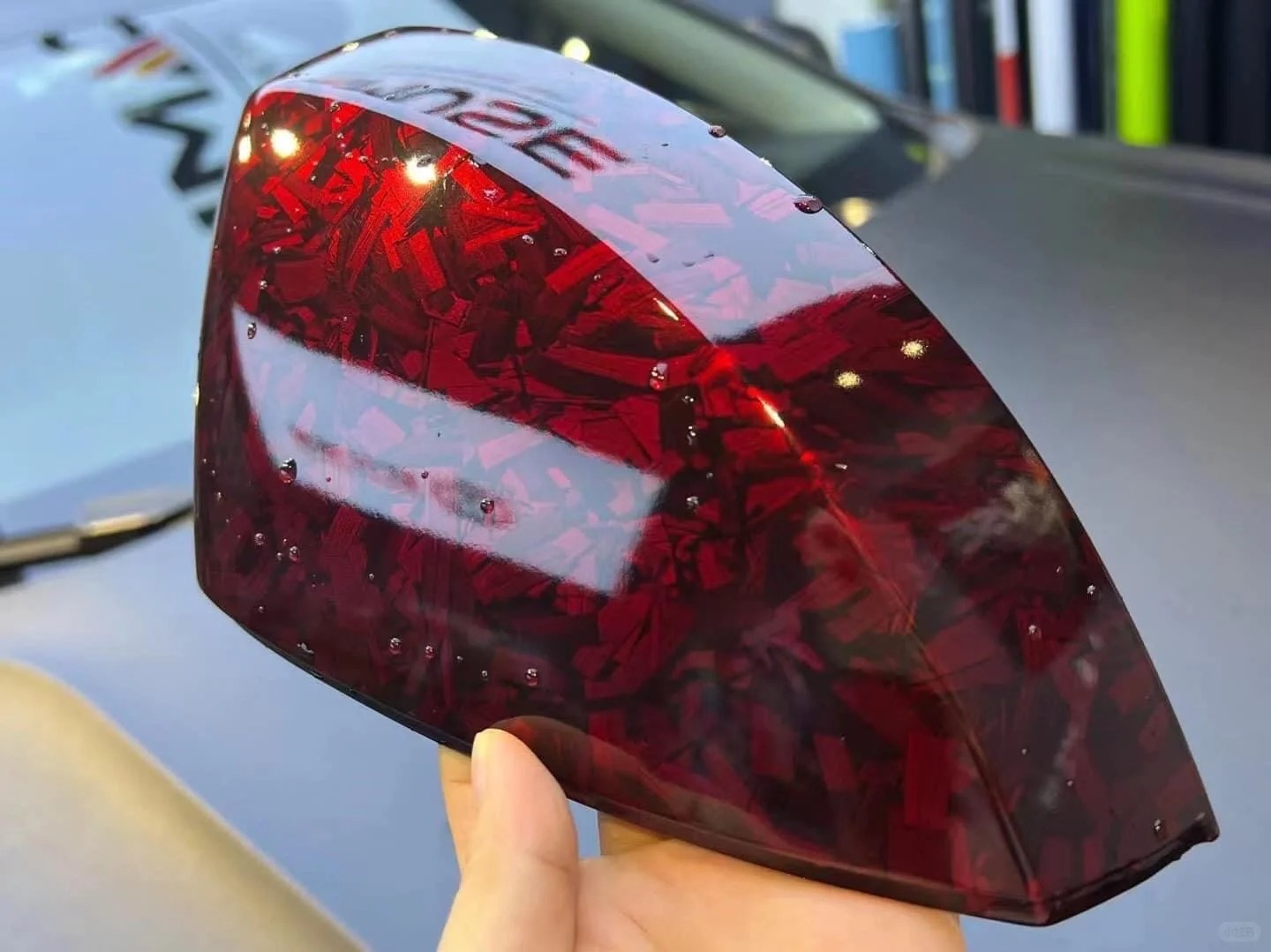 Ravoony Basic Glossy Carbon Fiber Forging Red Vinyl Car Wrap