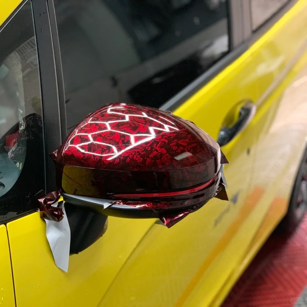 Ravoony Basic Glossy Carbon Fiber Forging Red Vinyl Car Wrap