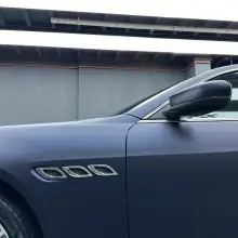Ultra Matte Black Blue Car Vinyl Wrap