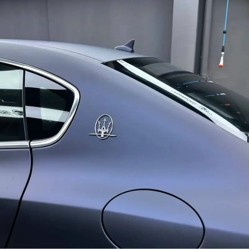 Ultra Matte Black Blue Car Vinyl Wrap