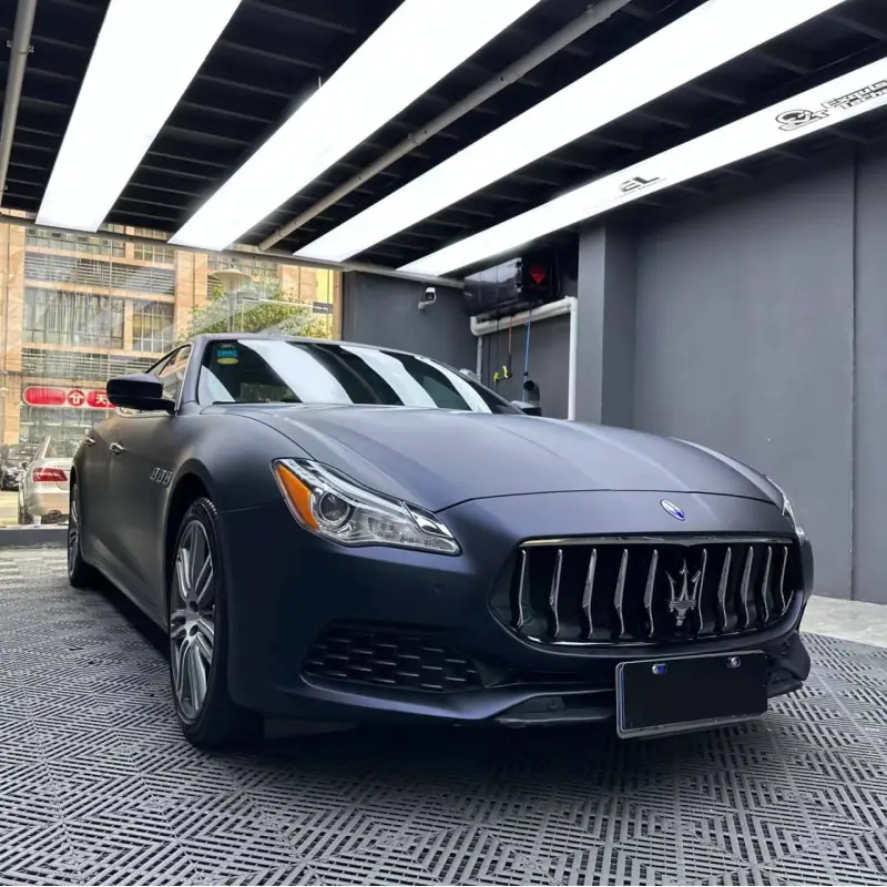 Ultra Matte Black Blue Car Vinyl Wrap