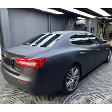 Ultra Matte Black Blue Car Vinyl Wrap