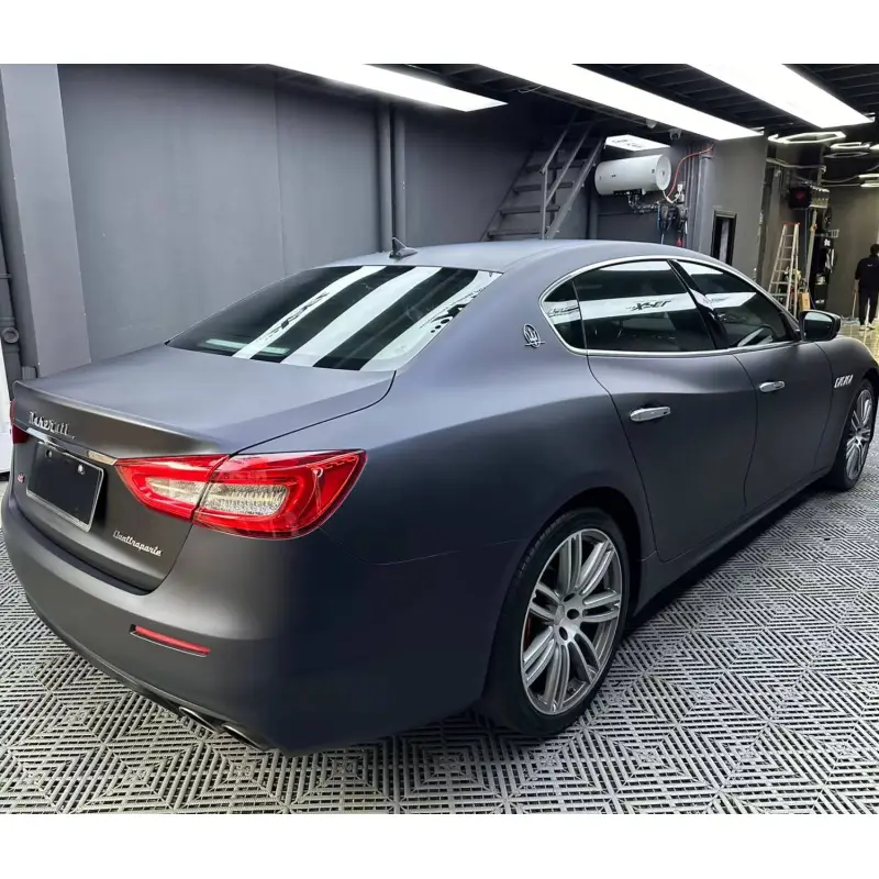 Ultra Matte Black Blue Car Vinyl Wrap