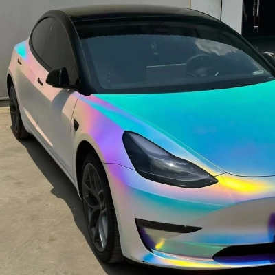 Ravoony Basic Matte Holographic Rainbow Neo Chrome Car Vinyl Wrap 02