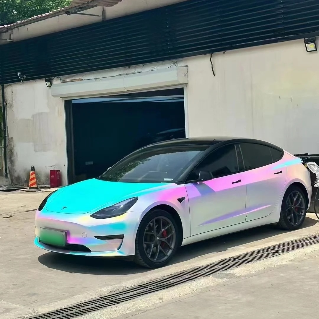 Ravoony Basic Matte Holographic Rainbow Neo Chrome Car Vinyl Wrap