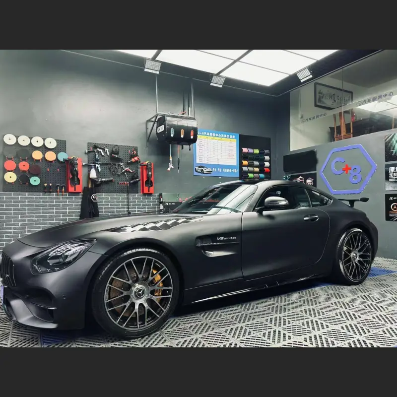 Ravoony Plus Matte Chrome Black Vinyl Wrap