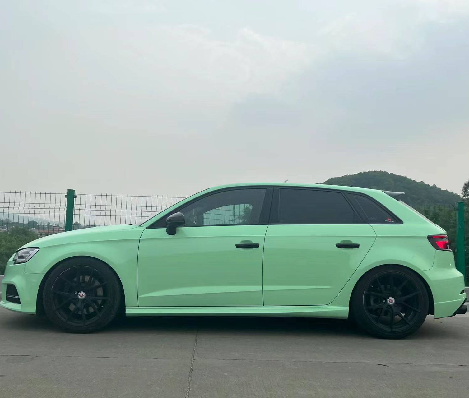 Ravoony Plus Ferrari Gloss Moss Green Vinyl Car Wrap