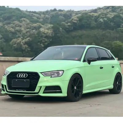 Ravoony Plus Ferrari Gloss Moss Green Vinyl Car Wrap 02