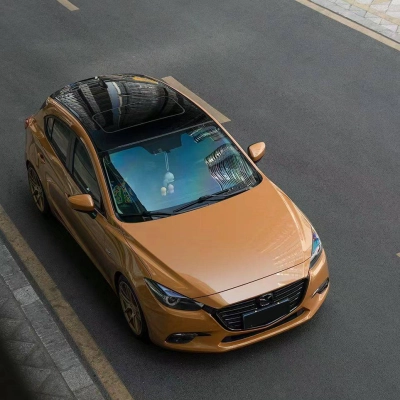 Ravoony Plus PET Glossy Caramel Brown Vinyl Car Wrap 02