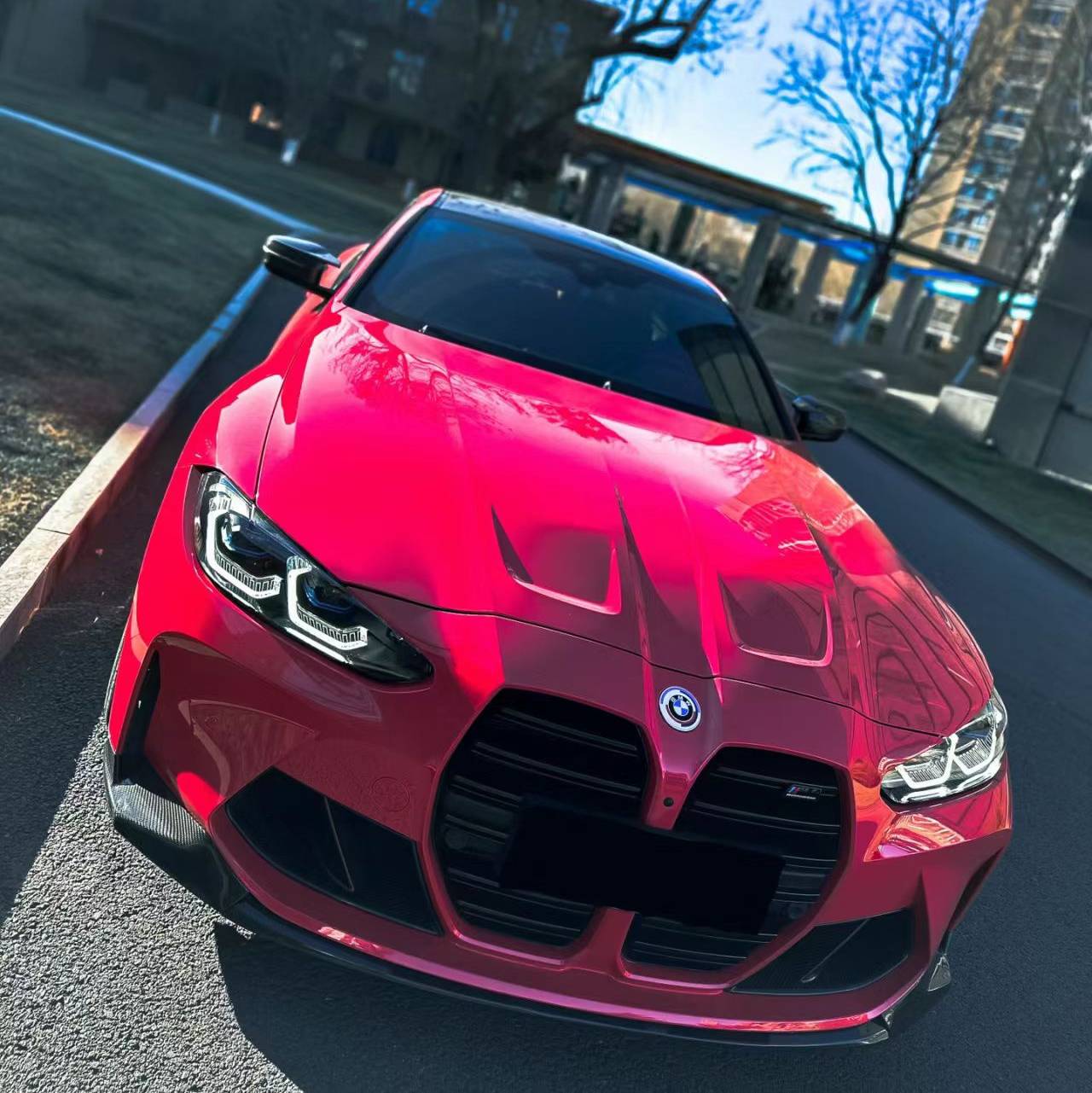 Ravoony Plus PET Glossy Crystal Strawberry Red Vinyl Car Wrap