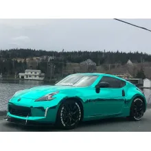 Glossy Chrome Teal Car Vinyl Wrap