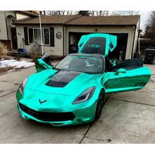 Glossy Chrome Teal Car Vinyl Wrap