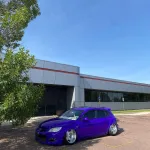 Ravoony Plus Glossy Fluorescent Purple Car Vinyl Wrap