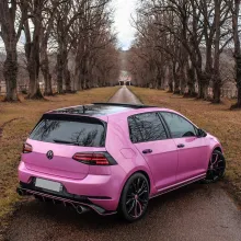 Glossy Laser Pink Car Vinyl Wrap
