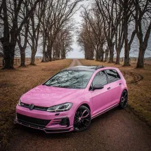 Glossy Laser Pink Car Vinyl Wrap