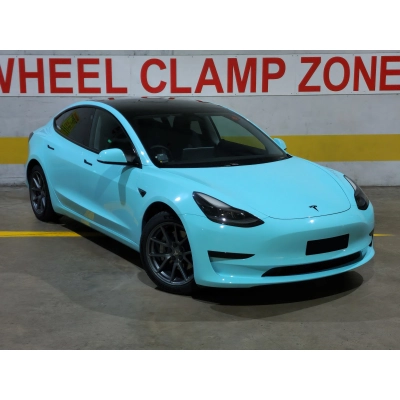 Ravoony Plus PET Gloss Crystal Tanager Blue Car Vinyl Wrap 02