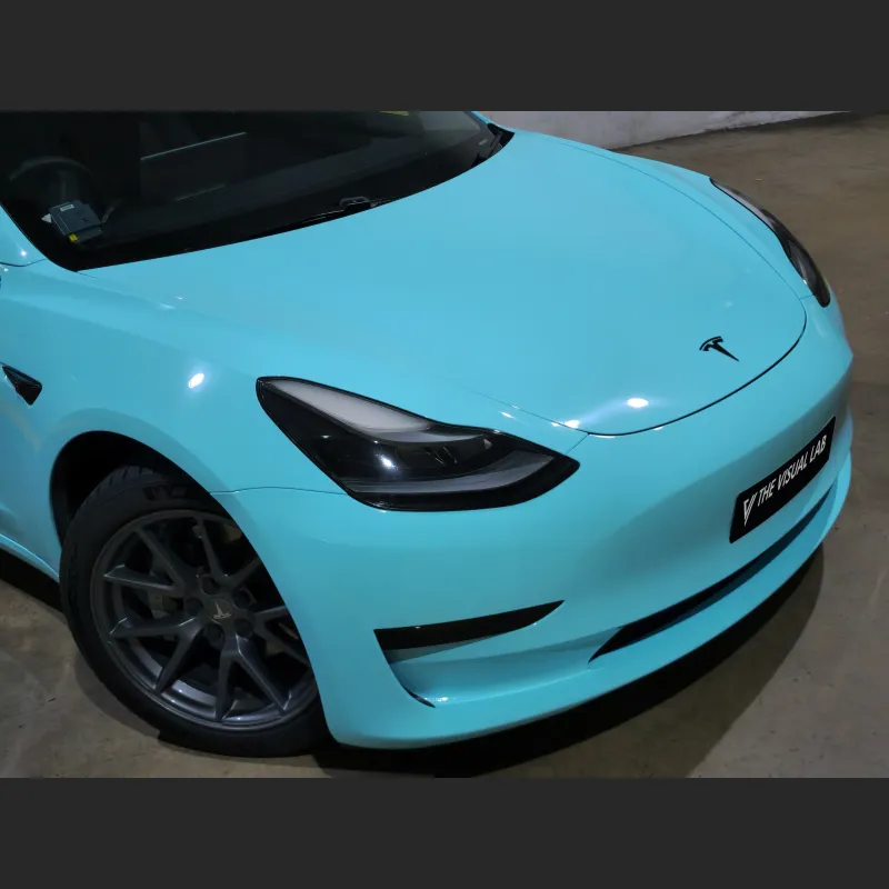 Ravoony Plus PET Gloss Crystal Tanager Blue Car Vinyl Wrap