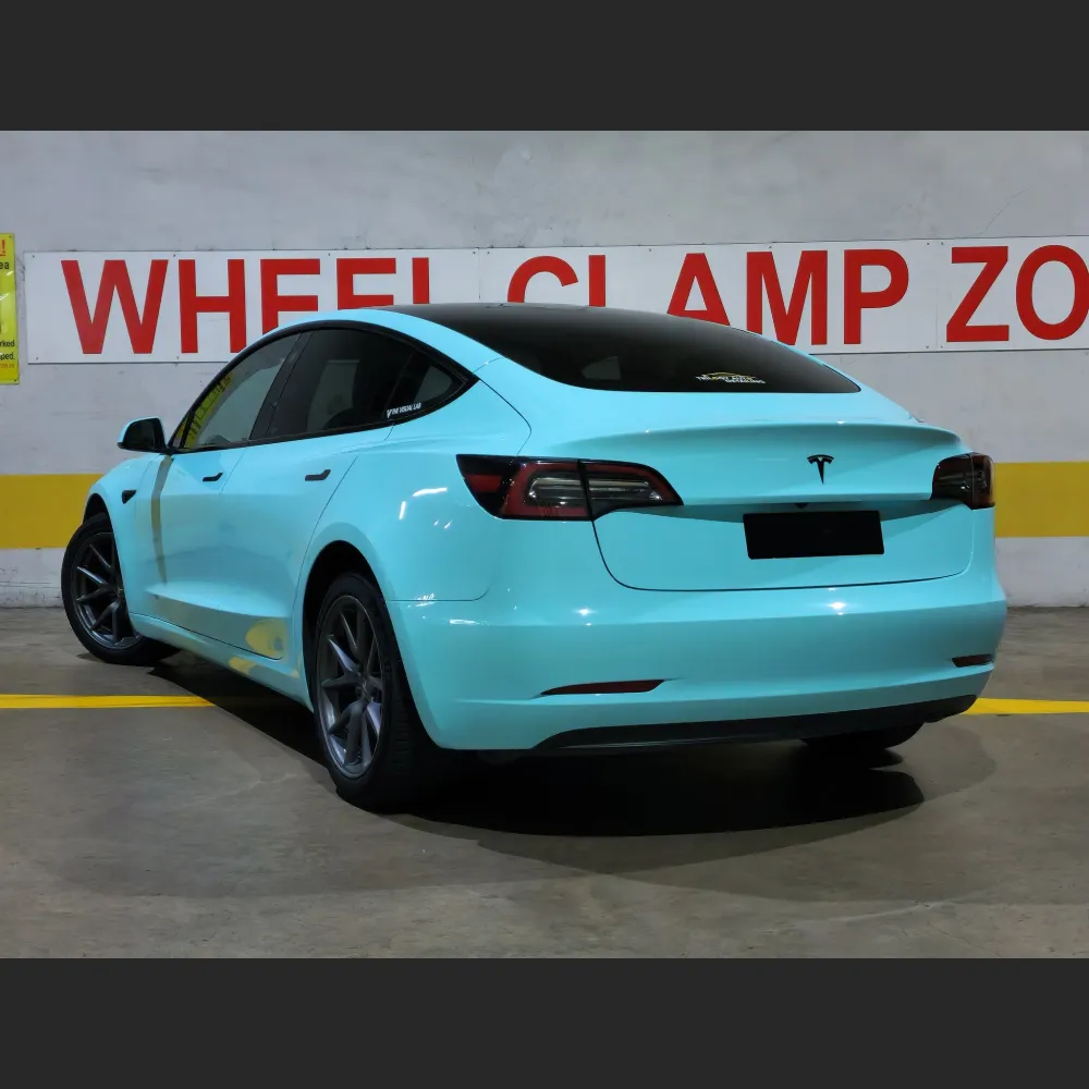 Ravoony Plus PET Gloss Crystal Tanager Blue Car Vinyl Wrap