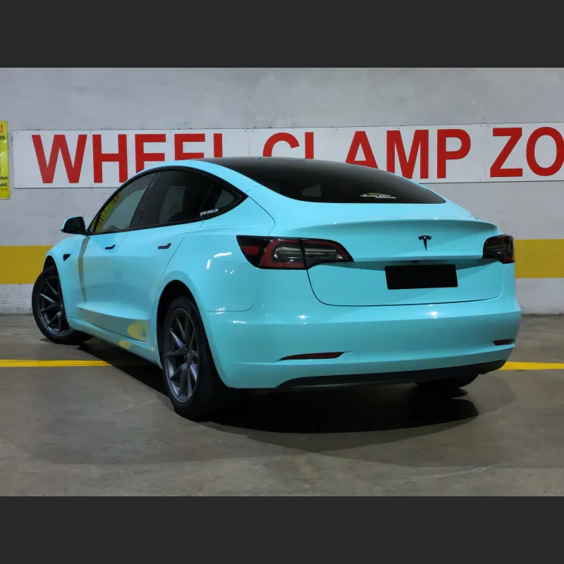Ravoony Plus PET Gloss Crystal Tanager Blue Car Vinyl Wrap