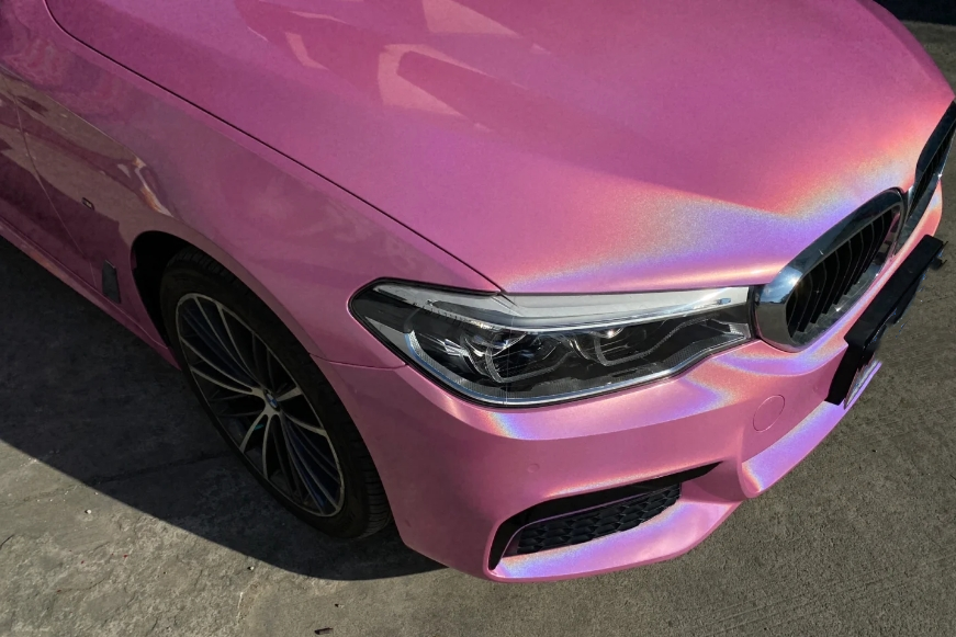 Ravoony Basic Glossy Laser Pink Car Vinyl Wrap