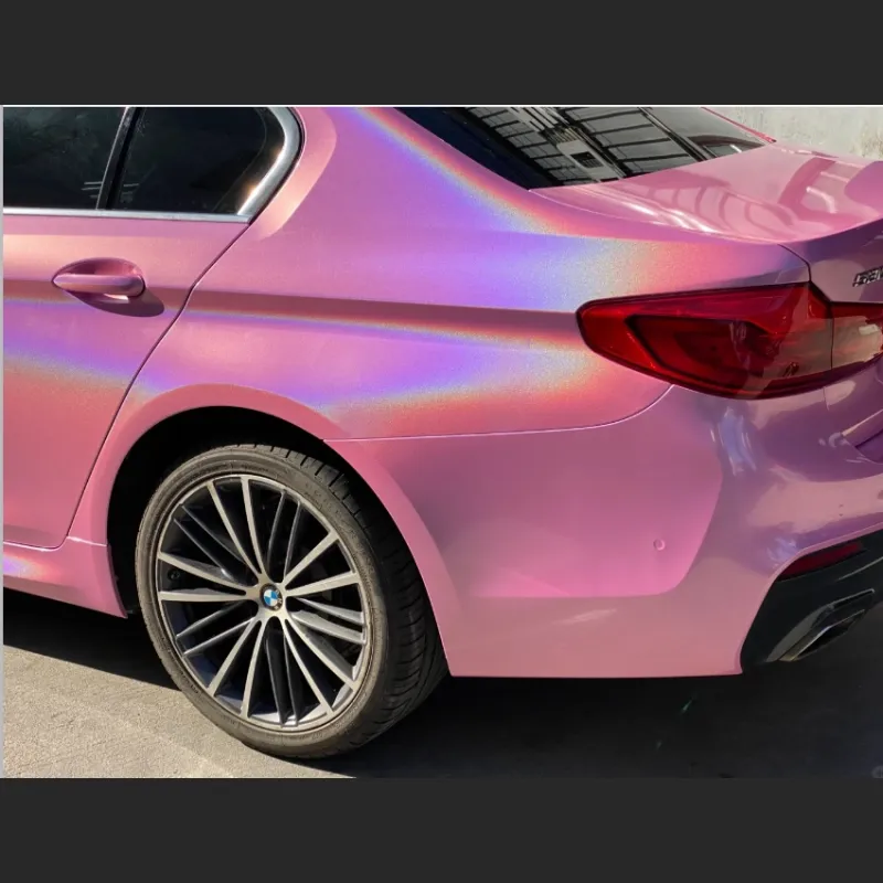 Ravoony Basic Glossy Laser Pink Car Vinyl Wrap