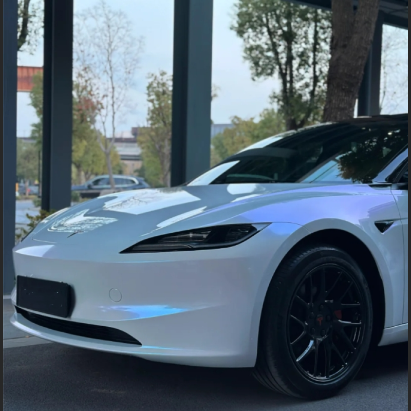 Ravoony Basic Glossy White to Blue Car Vinyl Wrap